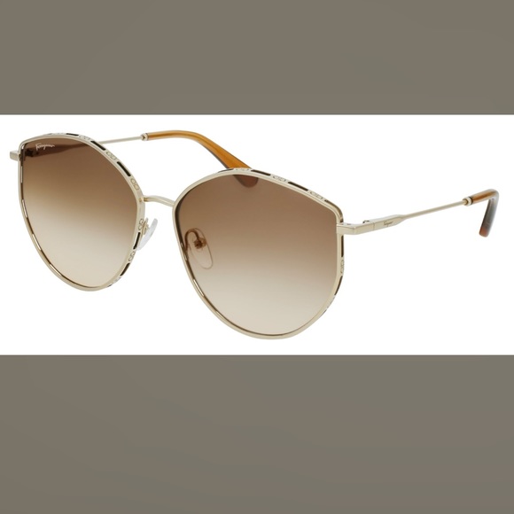 Salvatore Ferragamo SF264S 796 GOLD/CARAMEL - Picture 1 of 9